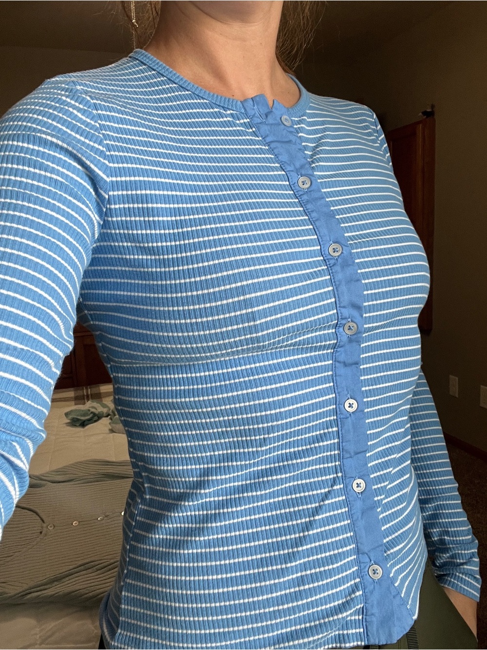 Mango Light Sage Ribbed Knit Top - Picture 13 of 14